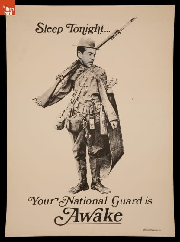 Political Satire Poster, "Sleep Tonight...Your National Guard is Awake," circa 1971
