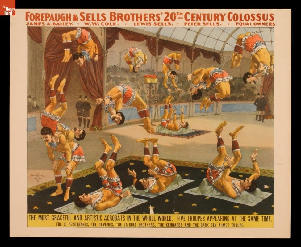 Circus Poster, Forepaugh & Sells Brothers, "The Most Graceful and Artistic Acrobats," circa 1900