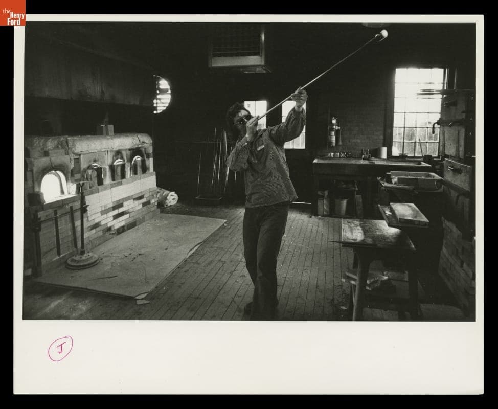 Glassblower in Greenfield Village, circa 1981