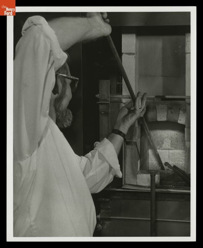 Glassblower in Greenfield Village, 1970