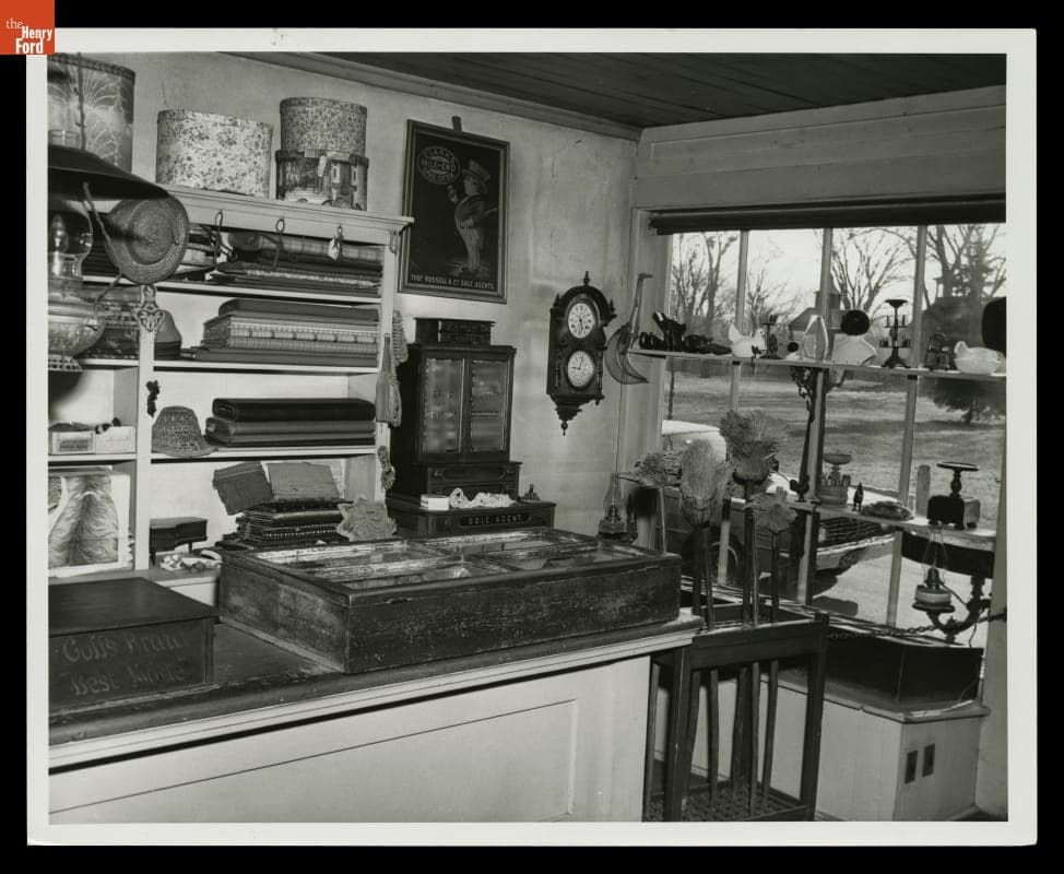 Interior of the Waterford General Store in Greenfield Village, 1969