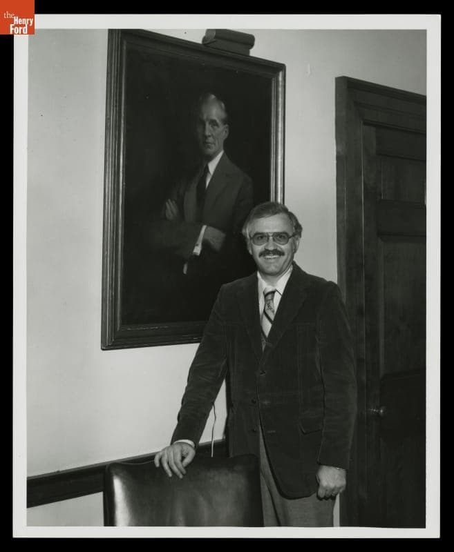 Archivist Douglas Bakken in Henry Ford Museum, circa 1980