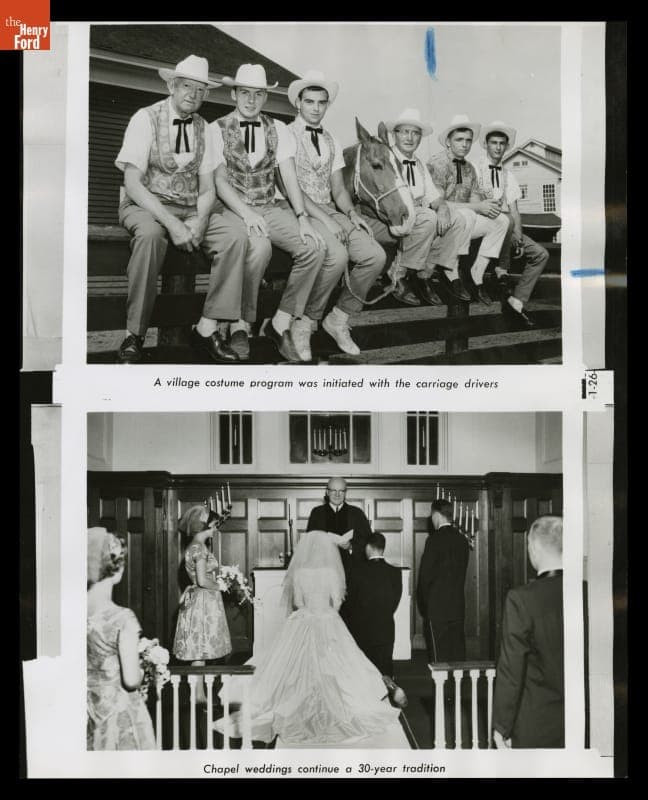 Carriage Drivers in Greenfield Village and a Wedding in Martha-Mary Chapel, 1961-1962