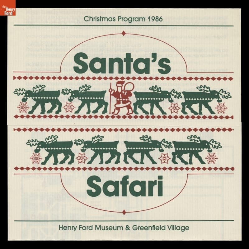 Christmas Program, Henry Ford Museum & Greenfield Village, "Santa's Safari," 1986
