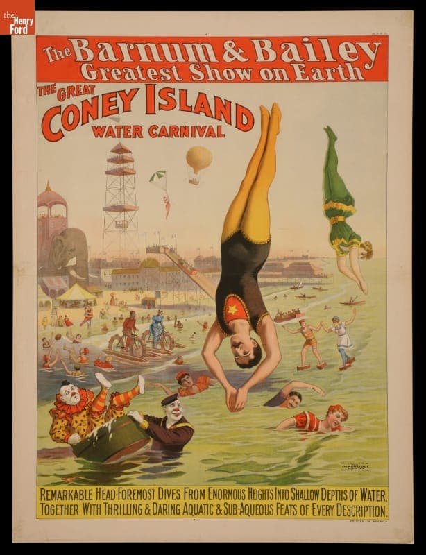 Circus Poster, Barnum & Bailey Present "The Great Coney Island Water Carnival," 1898