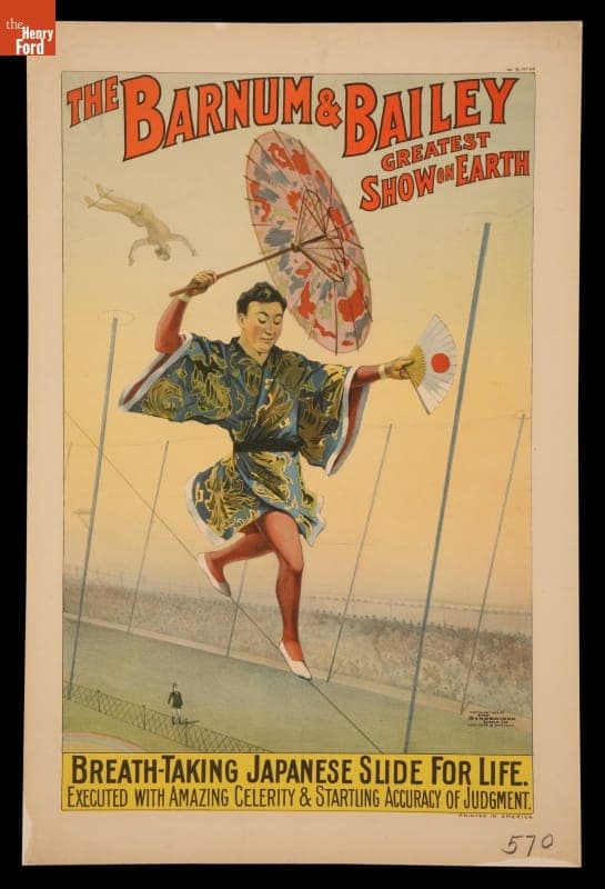 Circus Poster, Barnum & Bailey Presents "Breath-Taking Japanese Slide For Life," 1898
