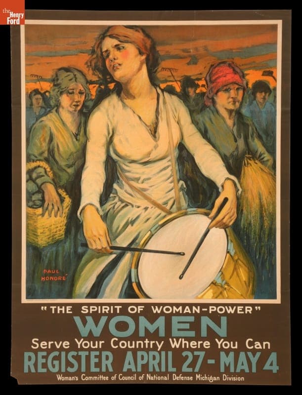 World War I Poster, "The Spirit of Woman-Power," circa 1917
