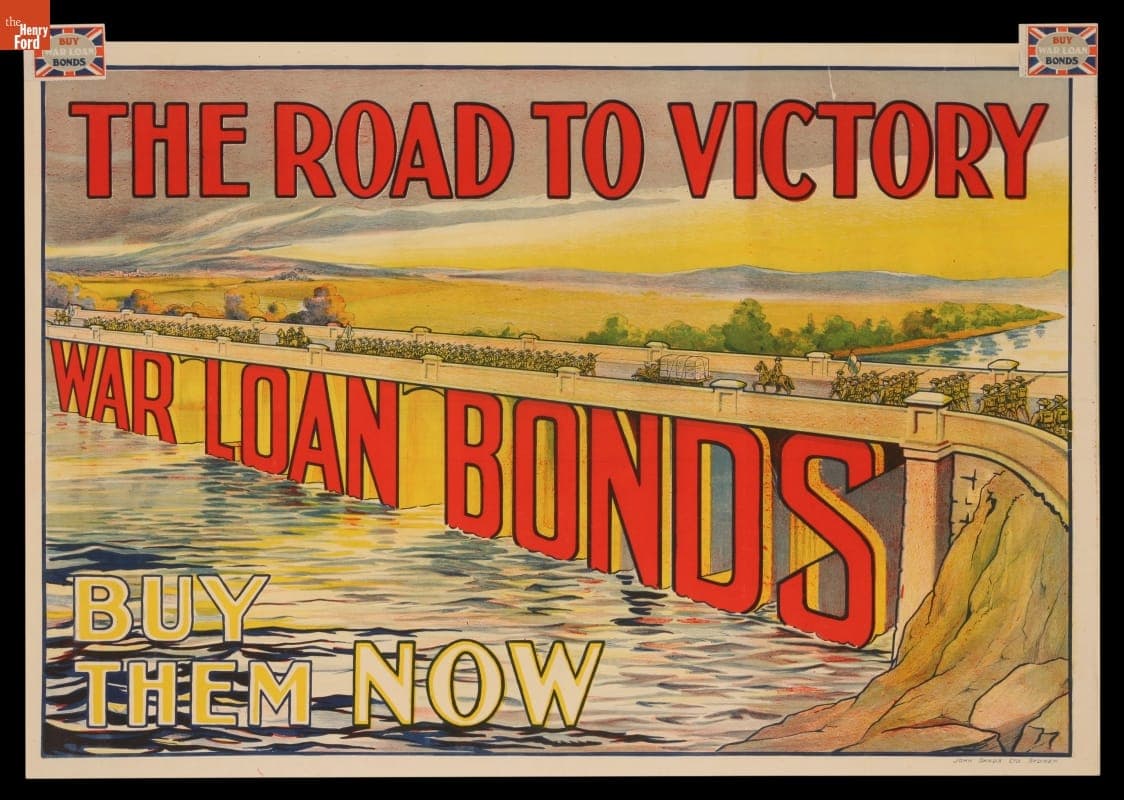 World War I Poster, "The Road to Victory-- War Loan Bonds," circa 1916