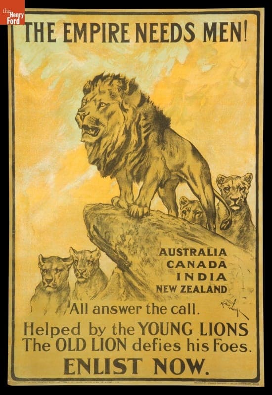 World War I Poster, "The Empire Needs Men!," circa 1916