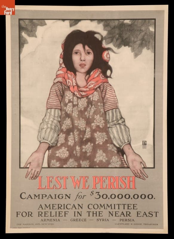 World War I Poster, "Lest We Perish," circa 1917