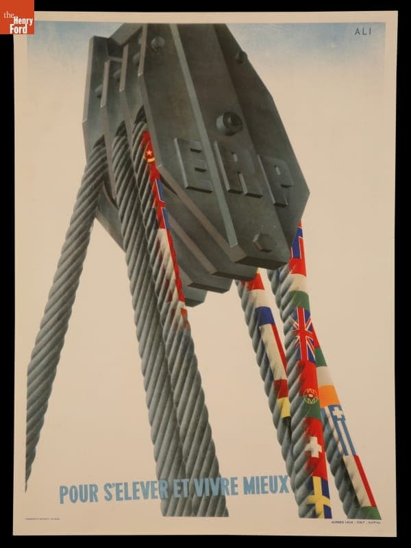 European Recovery Program Poster, "Pour S'Elever et Vivre Mieux," circa 1950