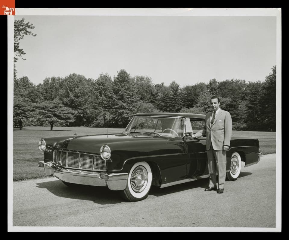 William Clay Ford with Continental Mark II Automobile, 1955