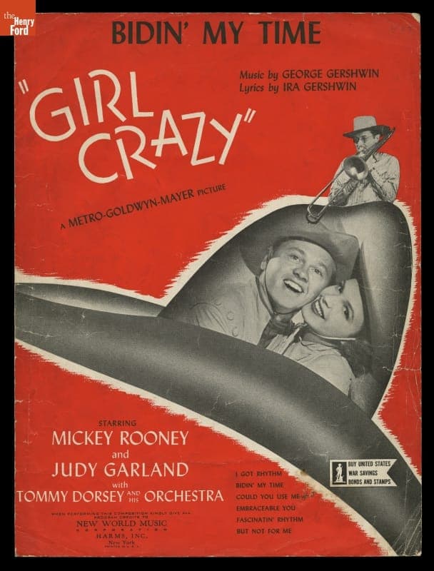 Music Sheet, "Bidin' My Time," from the Motion Picture "Girl Crazy," 1943