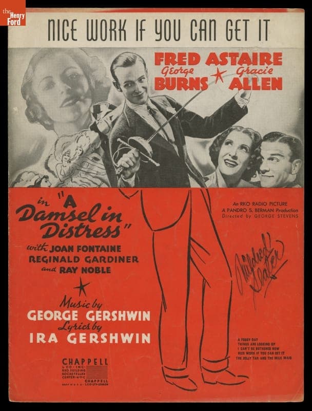 Music Sheet, "Nice Work if You Can Get It," from "A Damsel in Distress," 1937