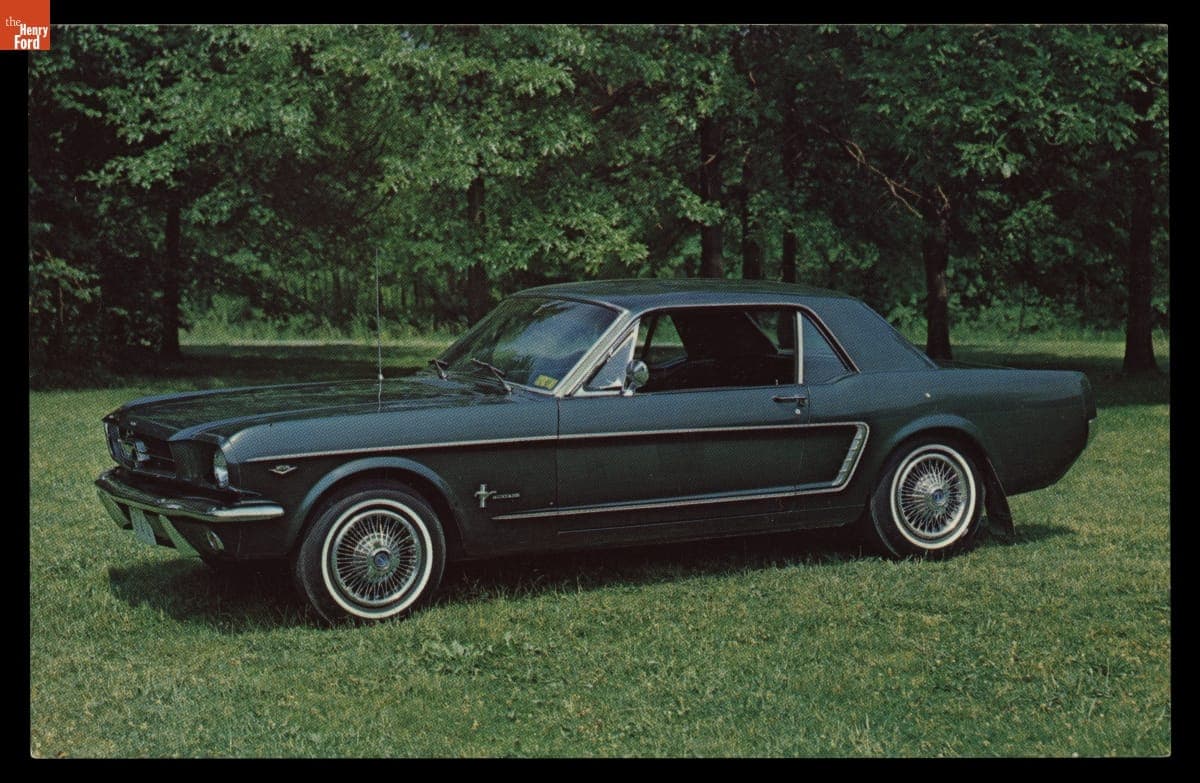 Postcard Showing a 1965 Ford Mustang Hardtop