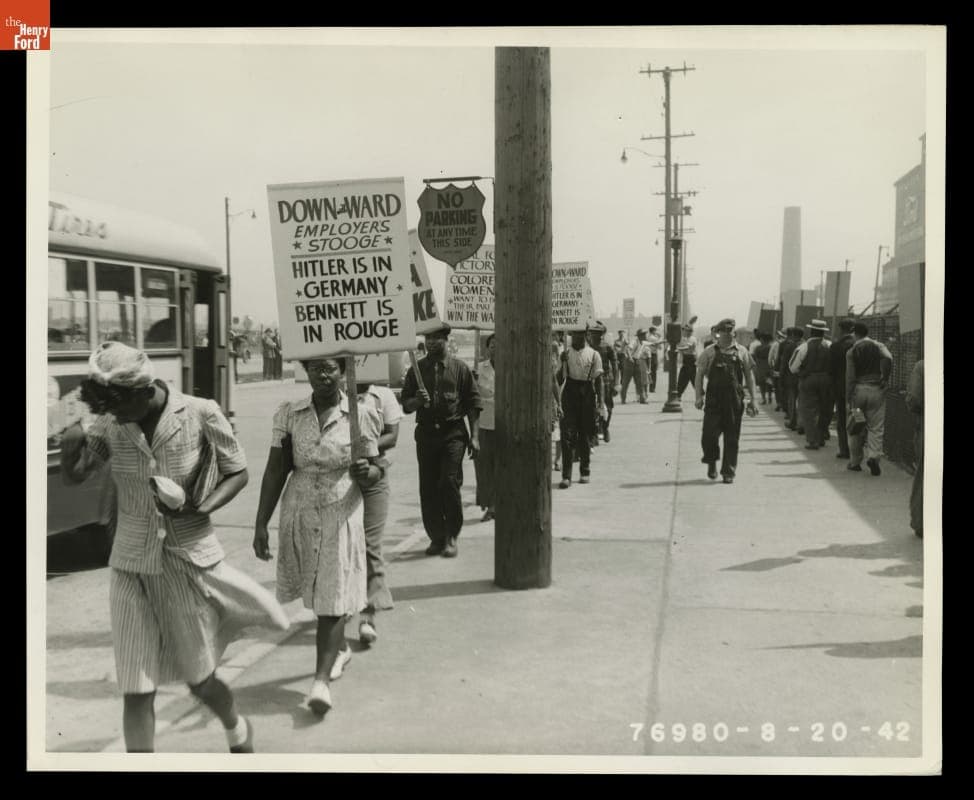 Picketers in Support of Hiring Black Workers for Ford Motor Company, 1942