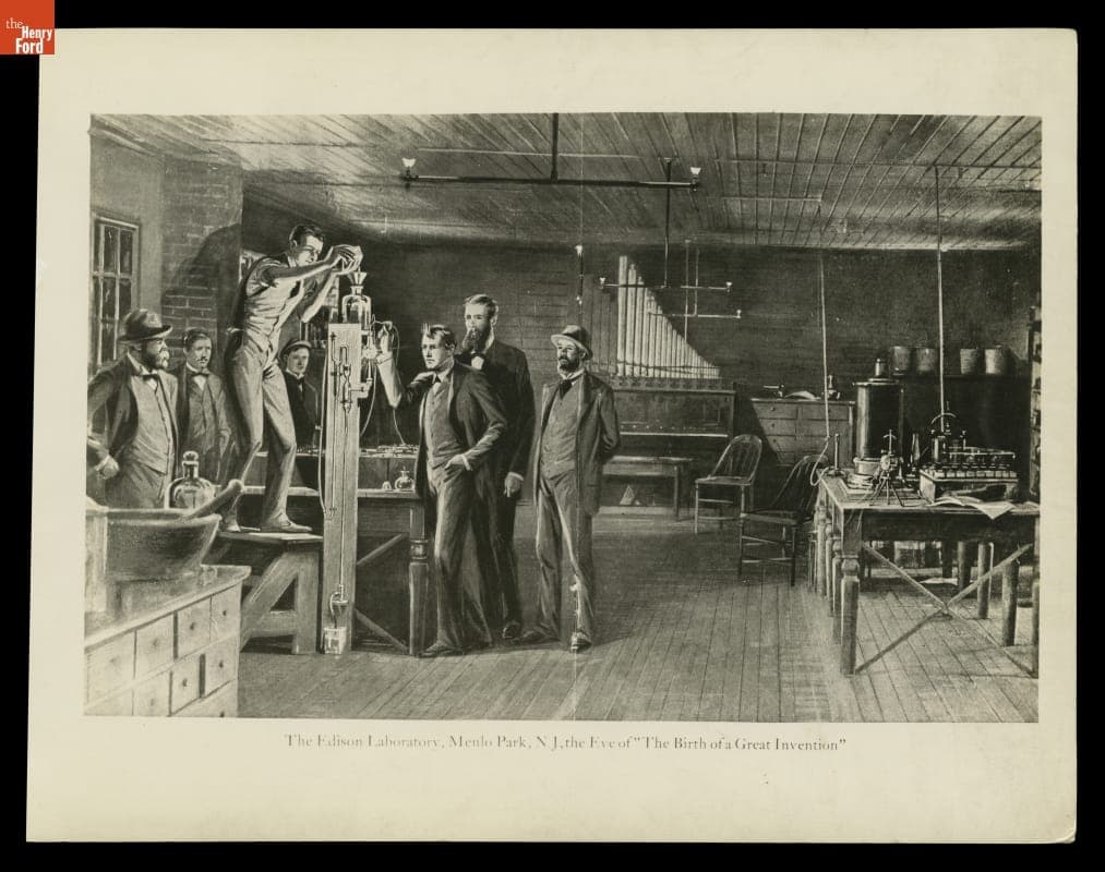 Illustration, "The Edison Laboratory, Menlo Park, NJ, the Eve of 'The Birth of a Great Invention'," October 19, 1879