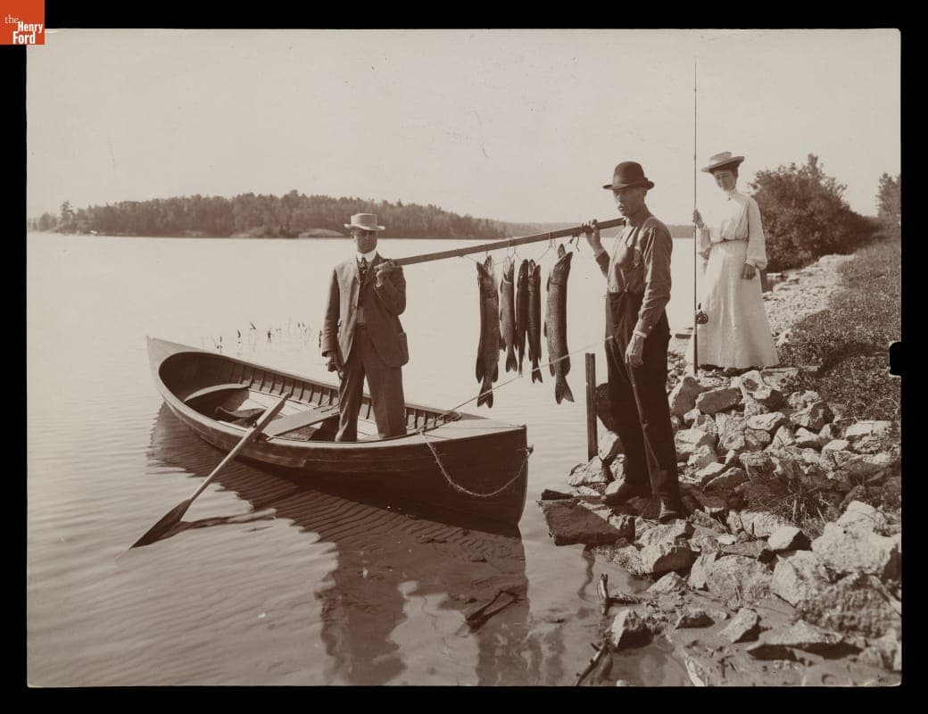 "Morning's Catch," Fishing in the Adirondacks, New York, circa 1903