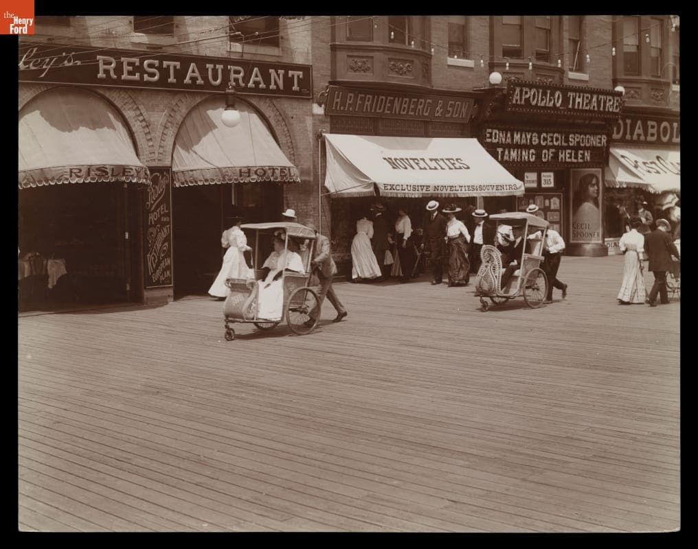 Rolling Chairs on the Boardwalk, Atlantic City, New Jersey, circa 1905