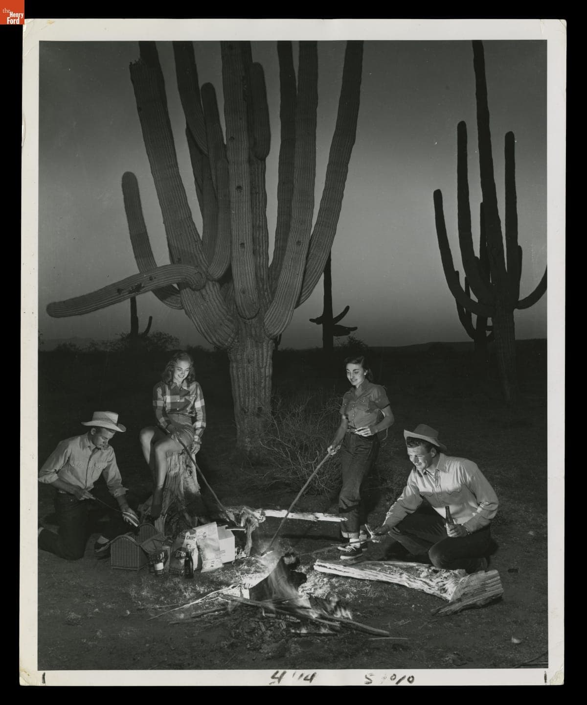 Moonlight Wiener Roast in the Arizona Desert, 1955