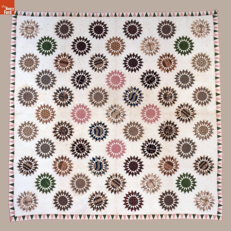 Sunburst Quilt, circa 1840