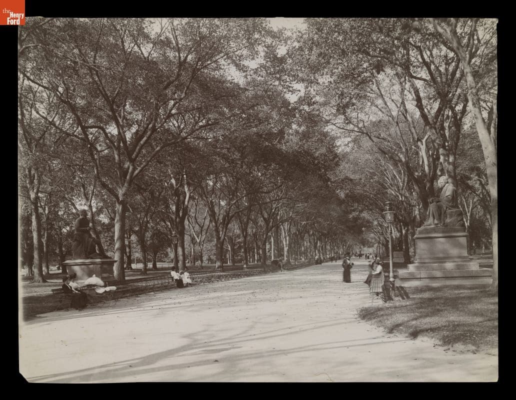 The Mall, Central Park, New York, New York, circa 1900