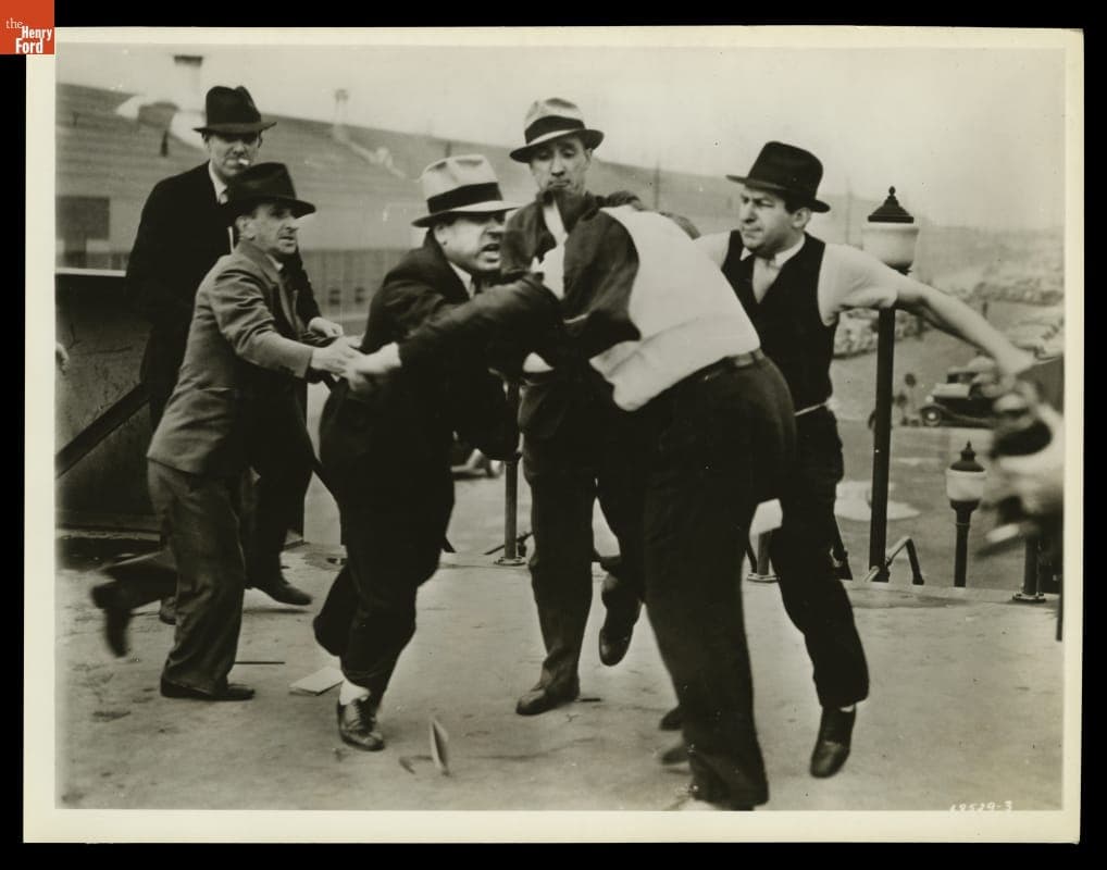 Ford Service Department Men Attack Richard Frankensteen during the Battle of the Overpass, May 26, 1937