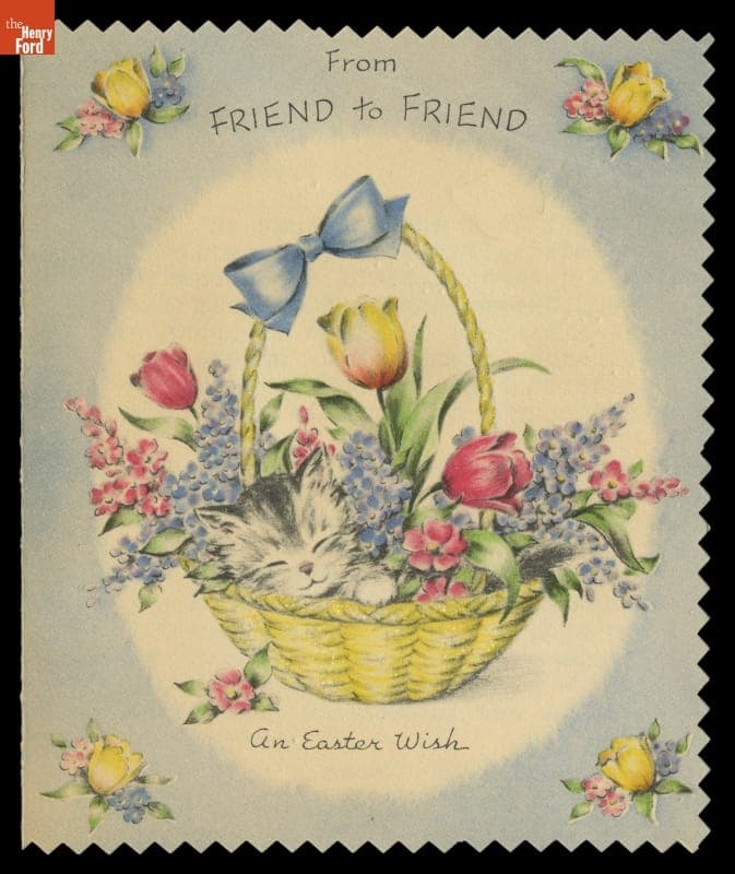 Easter Greeting Card, "From Friend to Friend an Easter Wish," circa 1950