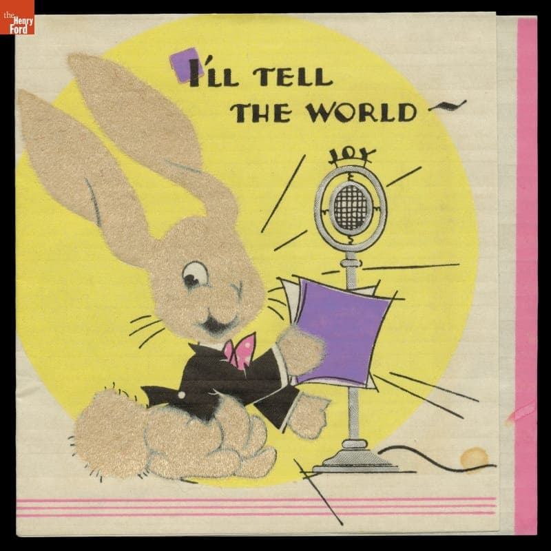 Easter Greeting Card, "I'll Tell the World I'm Wishing You a Real Happy Easter," 1936