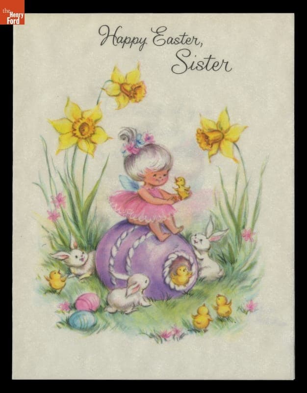 Easter Greeting Card, "Happy Easter, Sister," circa 1970