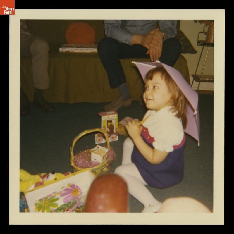 Little Girl with Her Easter Basket and Chocolate Candy, 1970