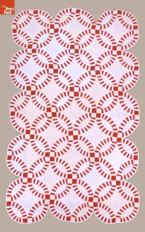 Double Wedding Ring Quilt, circa 1920