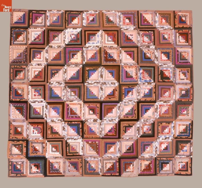 Barn Raising Quilt by Mary Anne McConnell, circa 1875