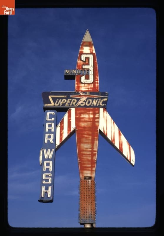 Supersonic Car Wash Sign, Billings, Montana, 1980