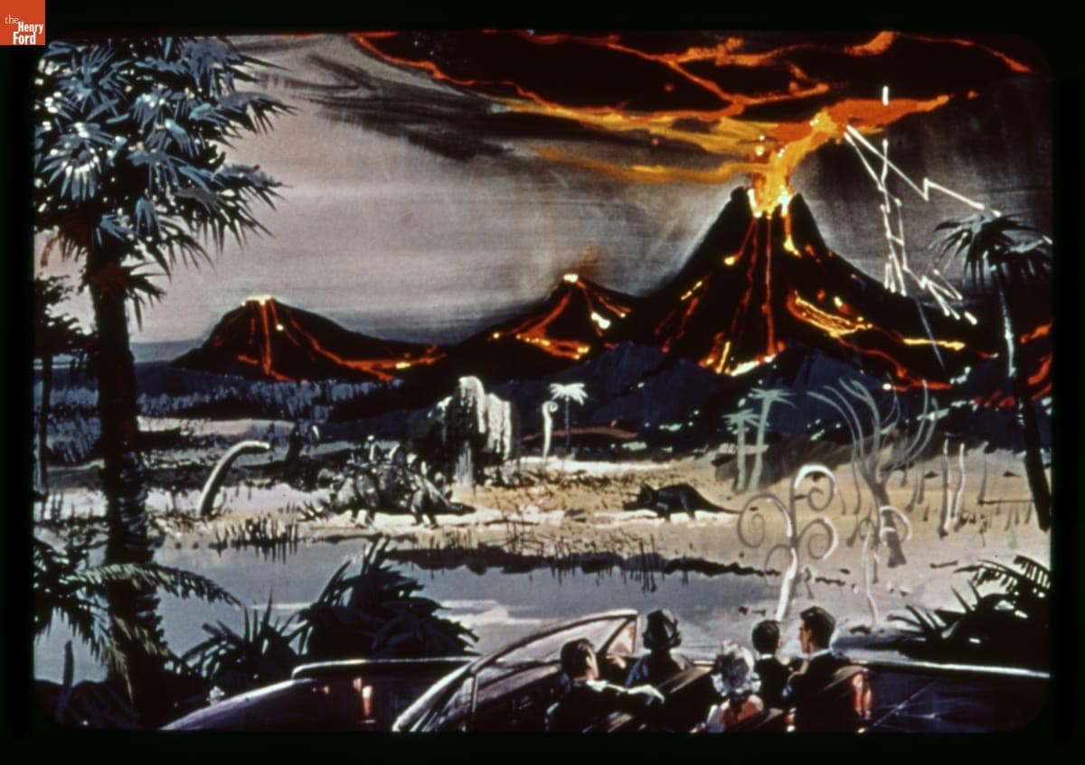 Illustration Proposal for the Primeval Earth Diorama in the Magic Skyway Ride, Ford Pavilion, 1964-1965 New York World's Fair