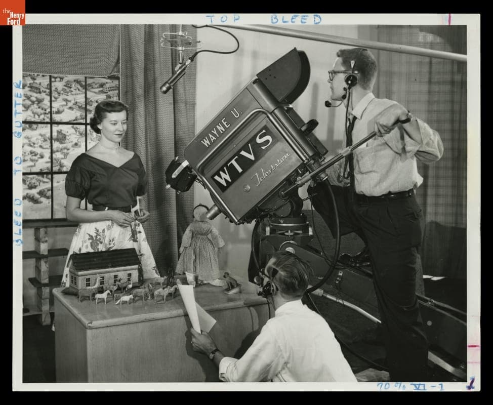 Filming "Window to the Past," Hosted by Marion Corwell, August 1955