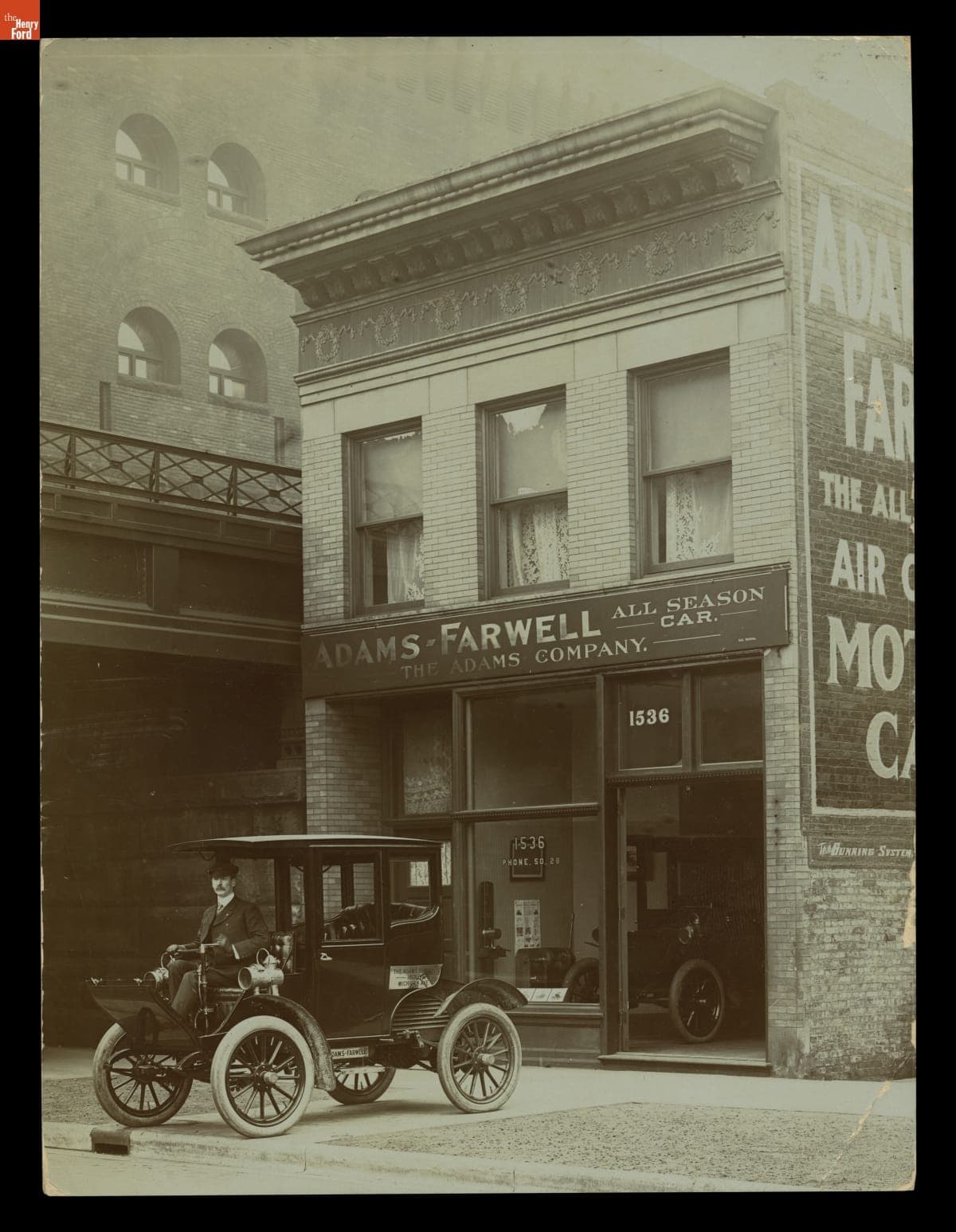 Adams-Farwell Automobile at Adams Company Dealership, Chicago, Illinois, circa 1908