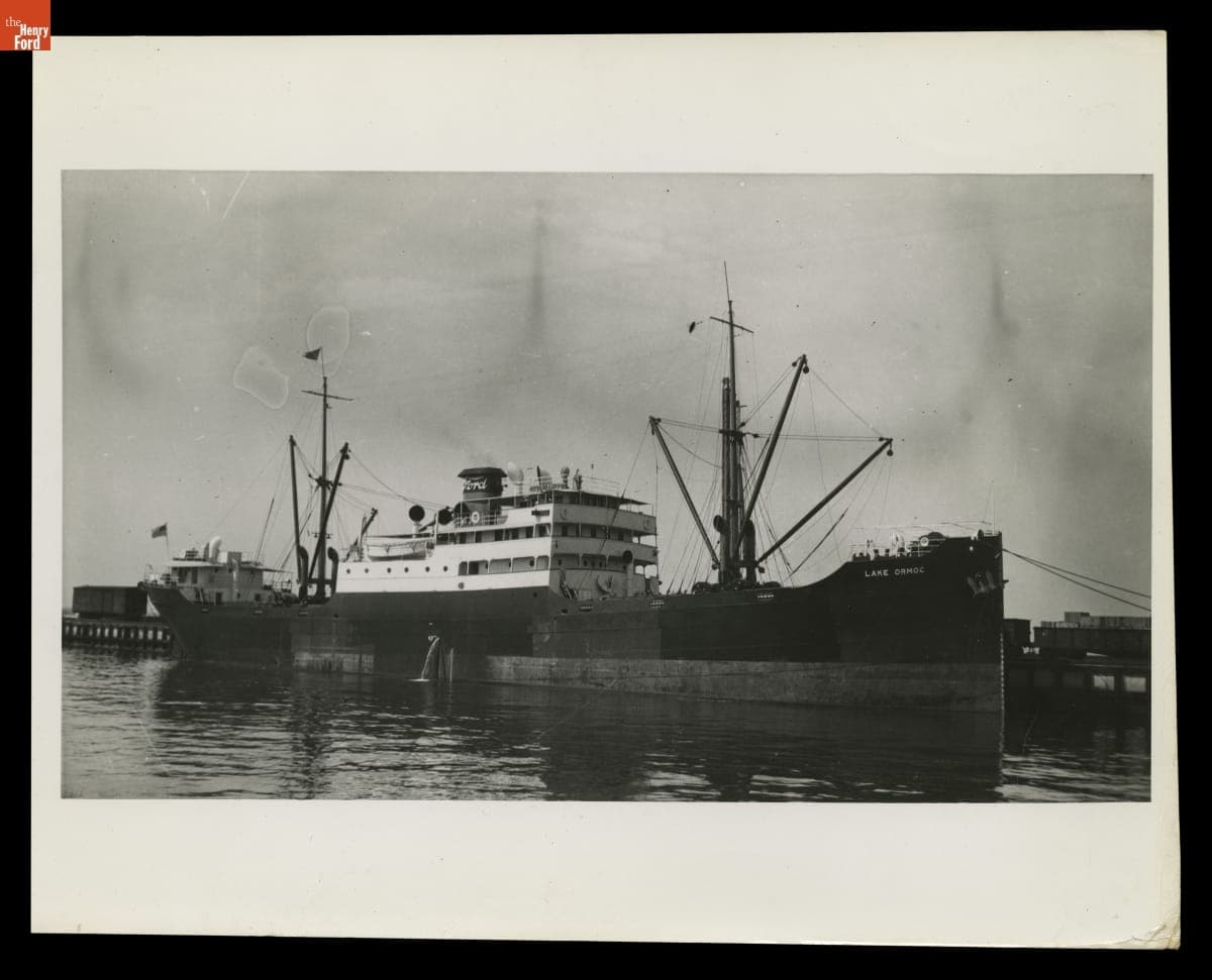 Ford Motor Company Ship "Lake Ormoc" Docked at Ford Rouge Plant, July 1938
