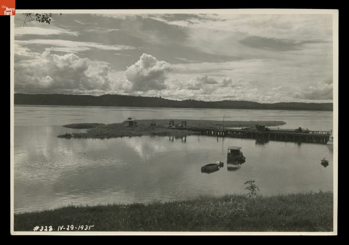 Dock at Fordlandia Rubber Plantation, Brazil, 1935