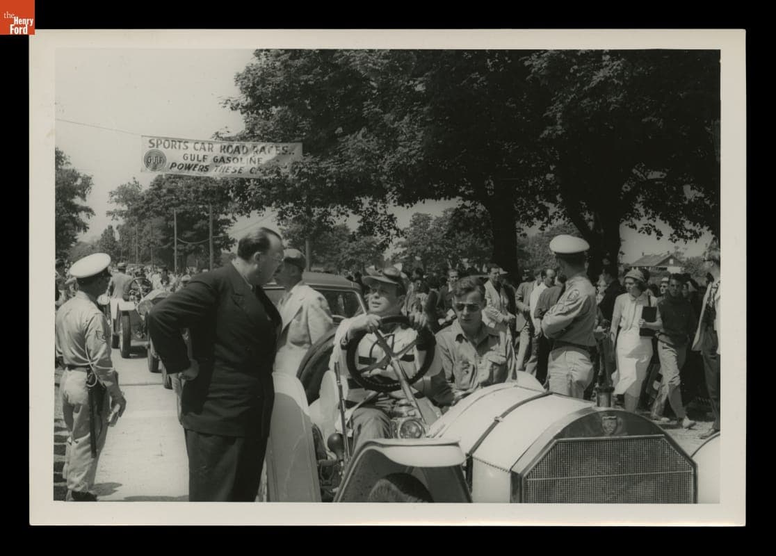 Henry Austin Clark, Jr. Driving 1911 Mercer Raceabout in Bridgehampton Exhibition Run, June 1951