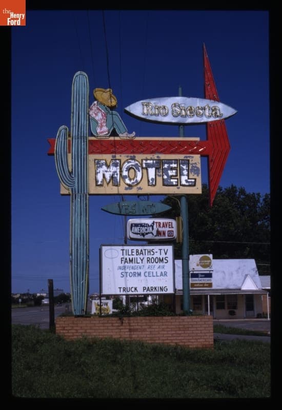 Rio Siesta Motel Sign, Clinton, Oklahoma, 1982