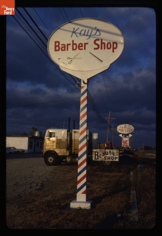 Kay's Barber Shop Sign, Duenweg, Missouri, 1979