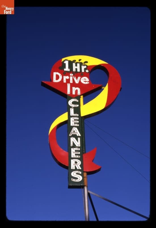 1 Hr. Drive-In Cleaners Sign, Klamath Falls, Oregon, 1987