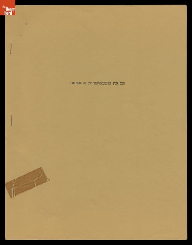 "Primer of TV Techniques for You," 1963