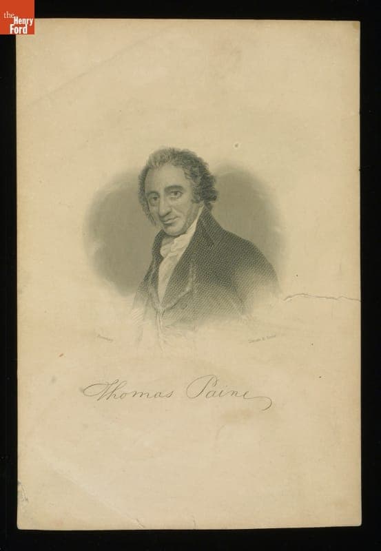 Engraving, Portrait of Thomas Paine, Based on a 1792 Painting by George Romney
