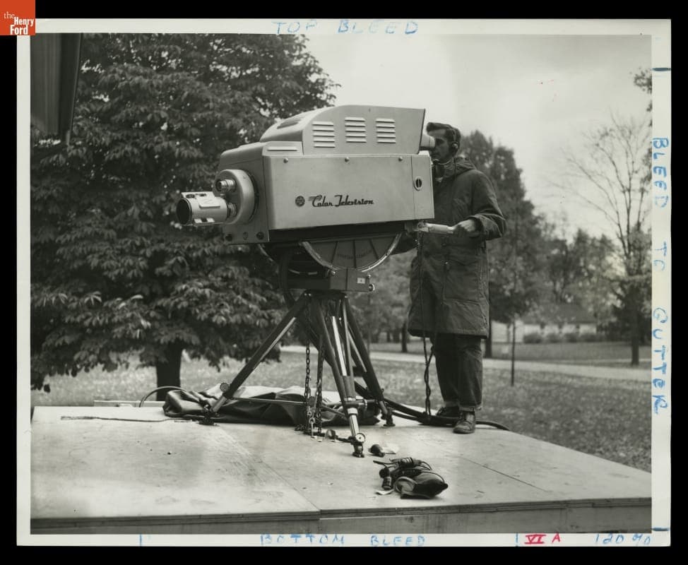 Filming a Color Television Show in Greenfield Village, October 25, 1955