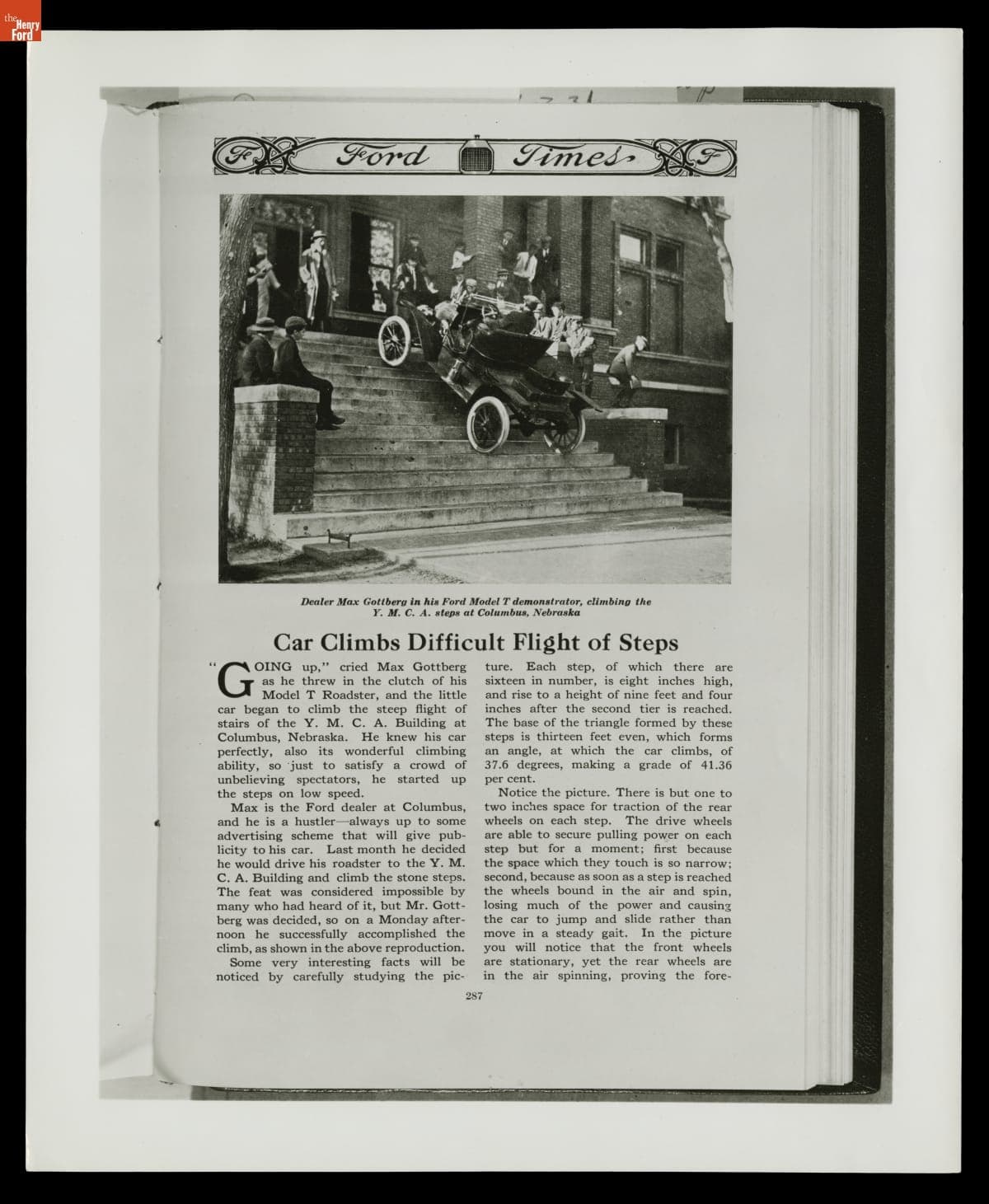 Car Climbs Difficult Flight of Steps, July 1911