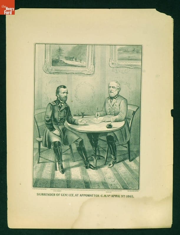"Surrender of General Lee at Appomattox Court House, Virginia, April 9, 1865"