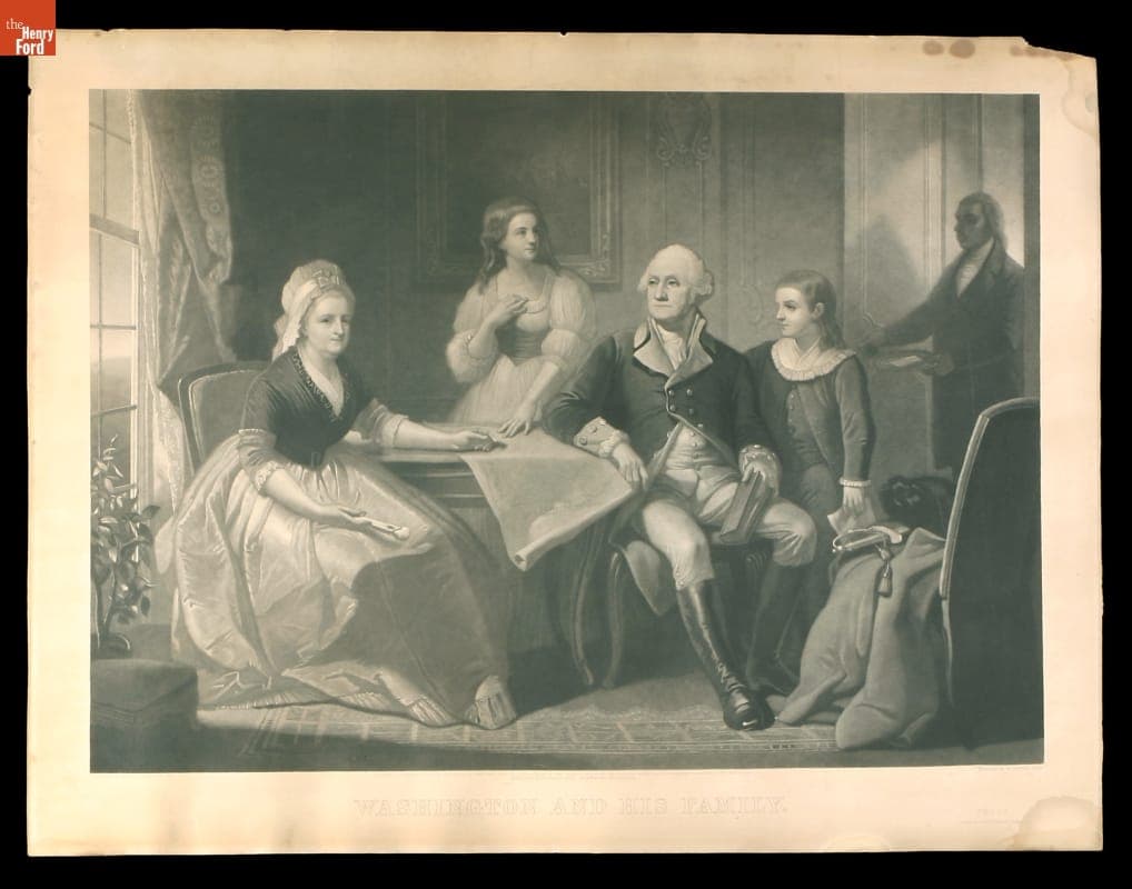 Engraving, "Washington and His Family," 1864