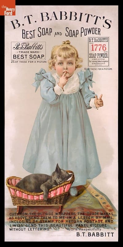 Advertising Poster for B. T. Babbitt's Best Soap, "Hush! Baby's Asleep," 1894